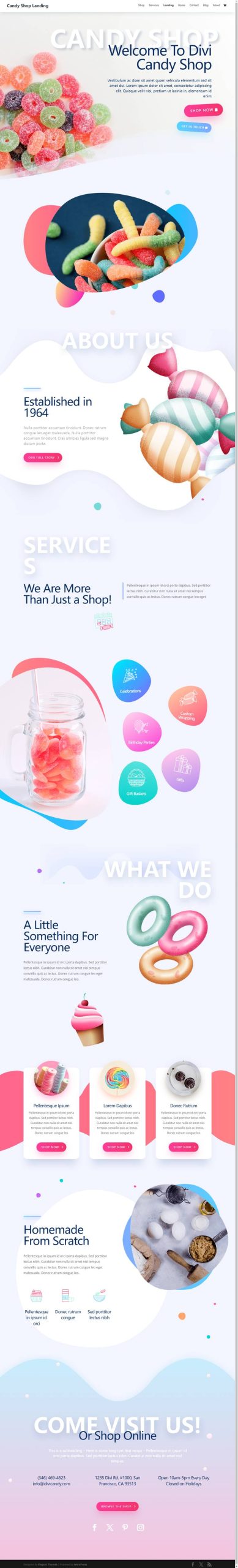 Candy Shop Landing - Elegant Themes