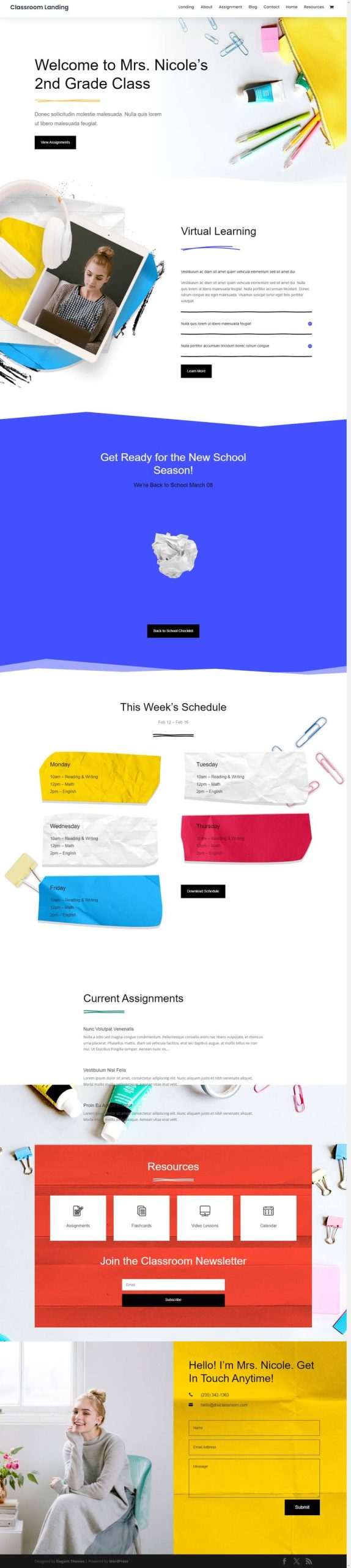 Classroom Landing - Elegant Themes