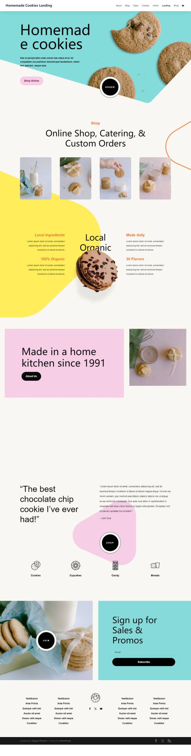 Homemade Cookies Landing - Elegant Themes