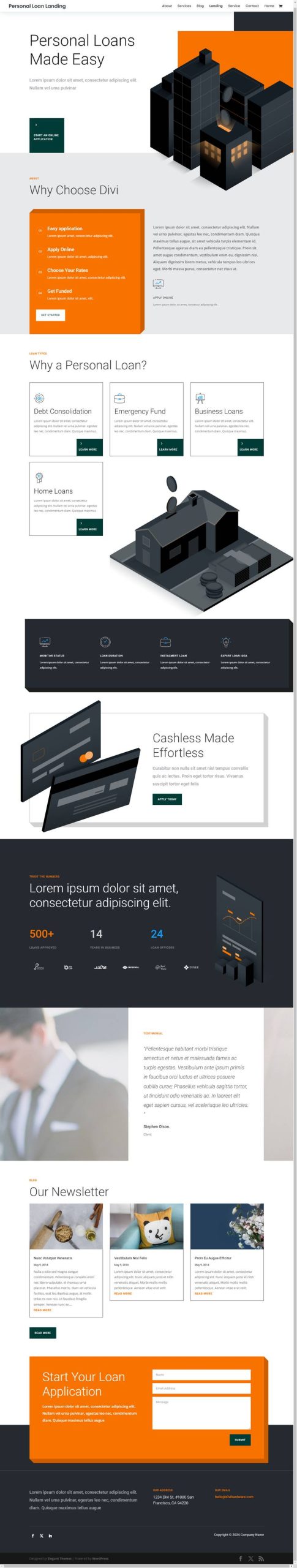 Personal Loan Landing - Elegant Themes