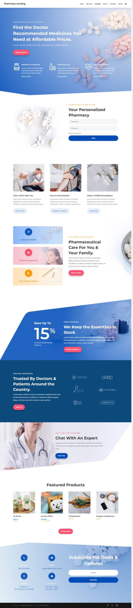 Pharmacy Landing - Elegant Themes